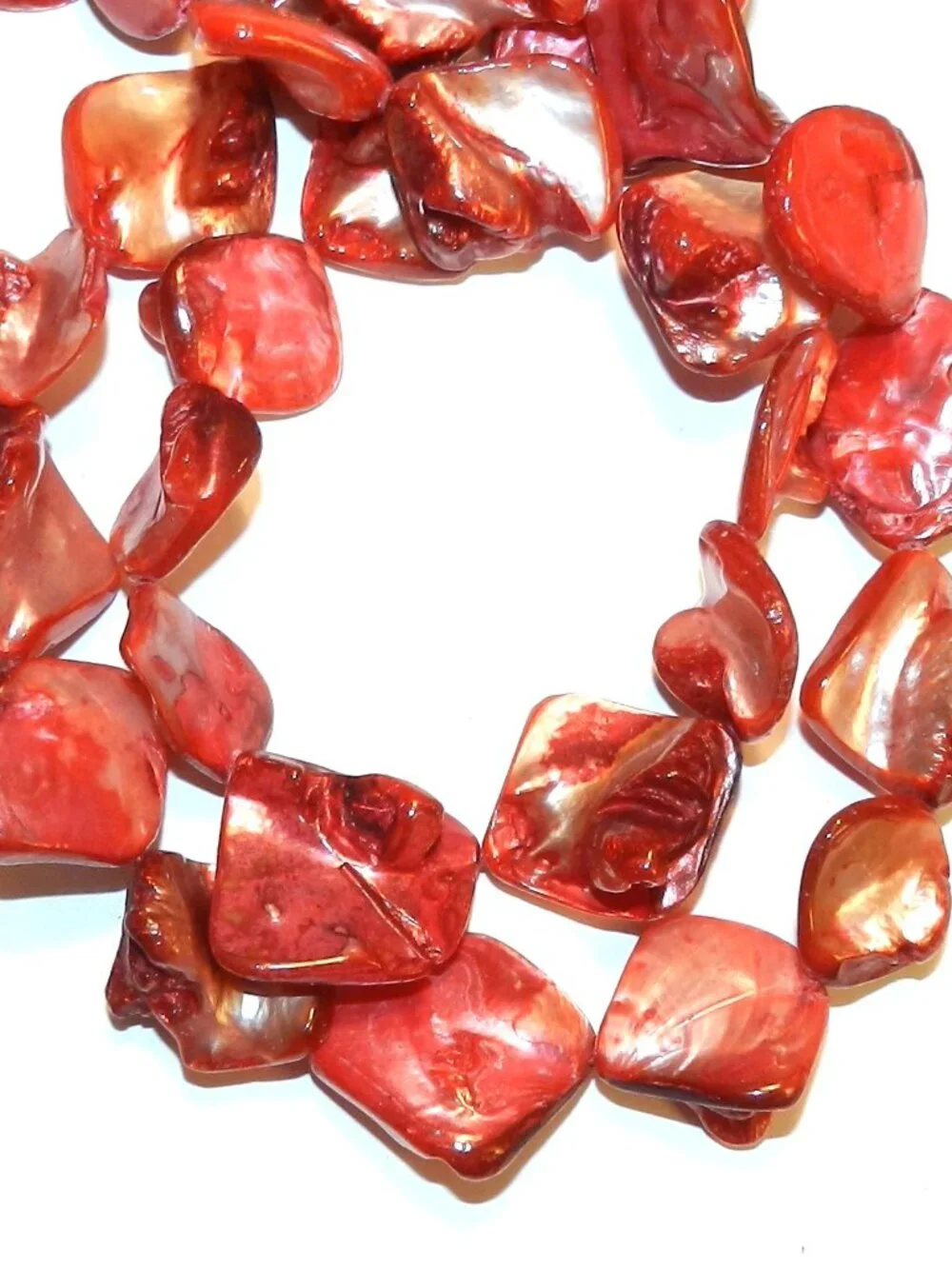 Red Diamond Nugget 12mm - 22mm Mother of Pearl Gemstone Shell Beads 15